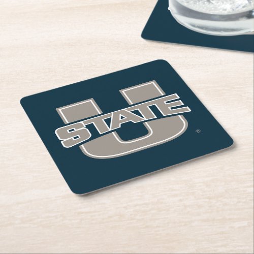 Utah State University Logo Square Paper Coaster