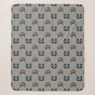 Utah State University Pewter Pattern Sherpa Blanket