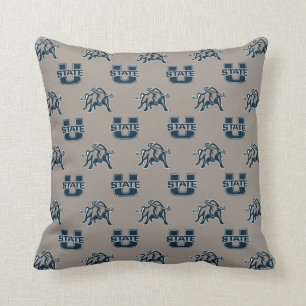 Utah State University Pewter Pattern Throw Pillow