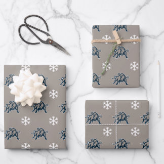 Utah State University Pewter Snowflake Pattern Wrapping Paper Sheets