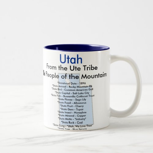 Utah Symbols  Map Two_Tone Coffee Mug