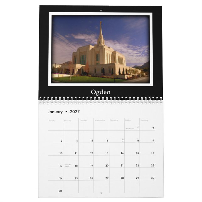 Utah Temple Calendar 2015 15 Month Calendar (Jan 2027)
