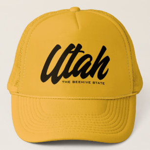 Utah the beehive state honey yellow trucker hat