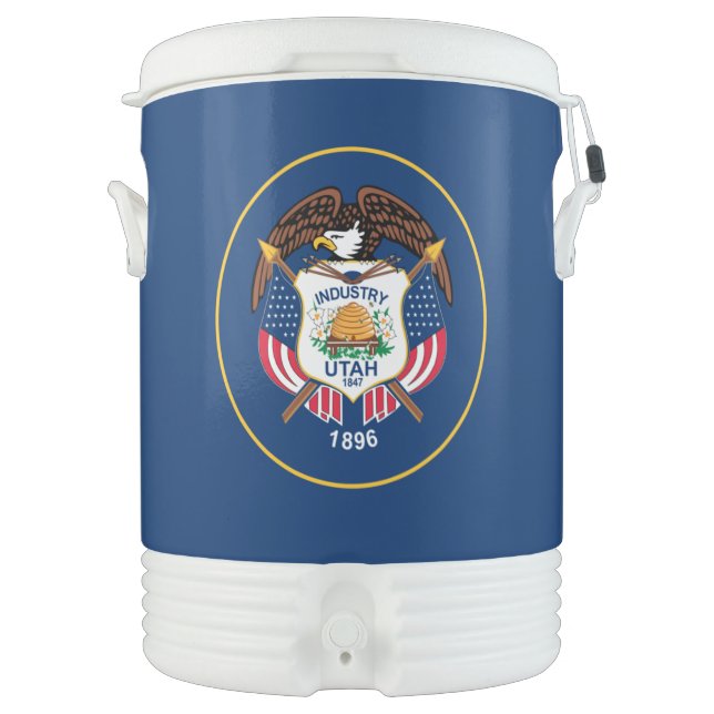 Utah: The Beehive State US Flag, Industry Beverage Cooler (Front)