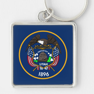 Utah: The Beehive State US Flag, Industry Keychain