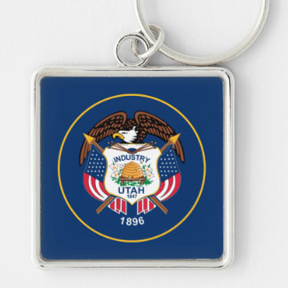Utah: The Beehive State US Flag, Industry Keychain