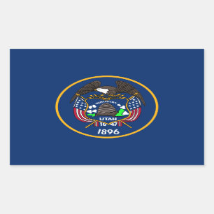 Utah: The Beehive State US Flag, Industry Rectangular Sticker