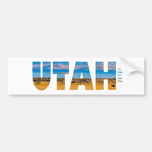 Utah The Great Salt Lake State Bumper Sticker (Front)