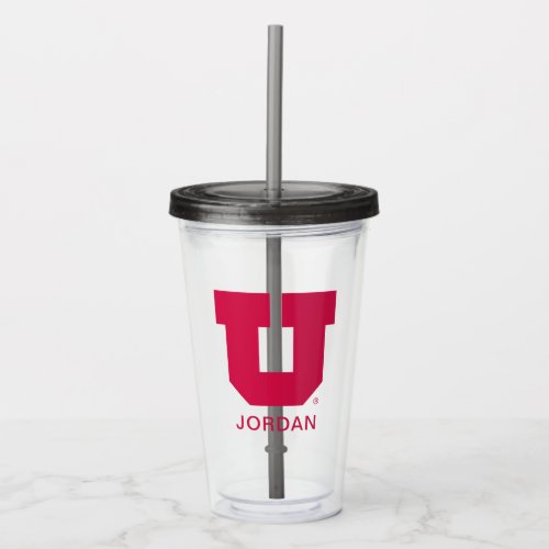 Utah U Acrylic Tumbler