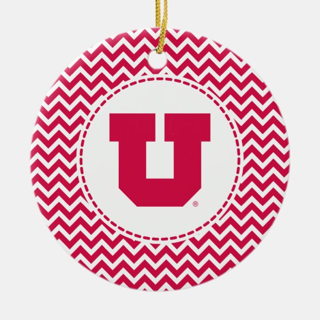Utah U Ceramic Ornament (Front)