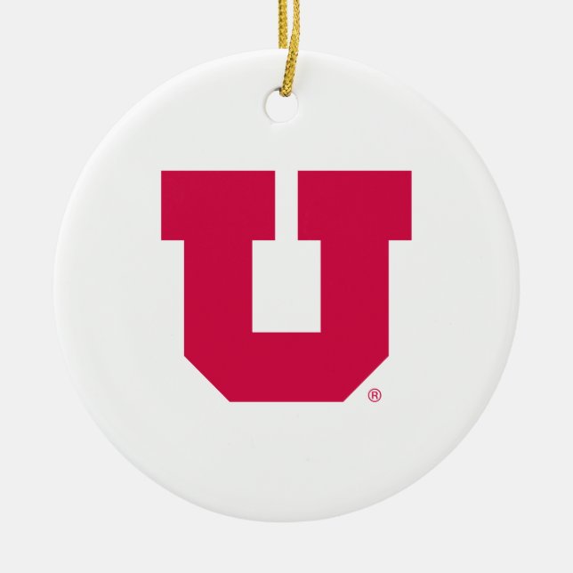 Utah U Ceramic Ornament (Front)