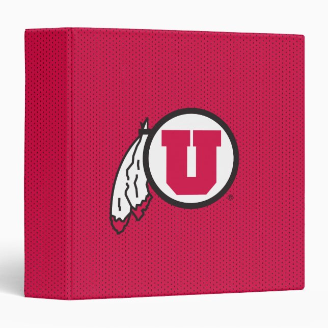 Utah U Circle and Feathers 3 Ring Binder (Front/Spine)