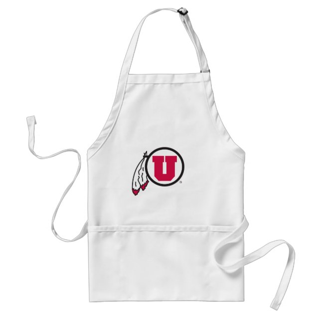 Utah U Circle and Feathers Adult Apron (Front)