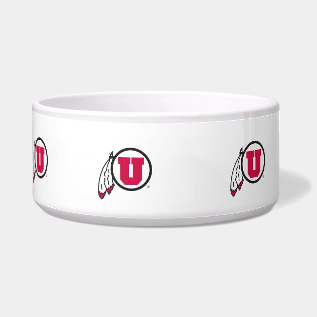 Utah U Circle and Feathers Bowl (Left)