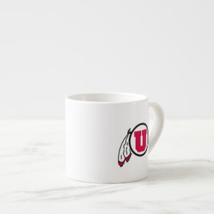 Utah U Circle and Feathers Espresso Cup