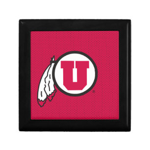 Utah U Circle and Feathers Jewelry Box
