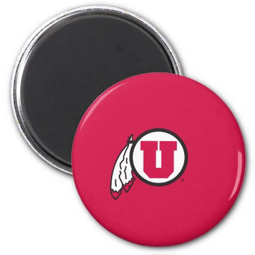 Utah U Circle and Feathers Magnet