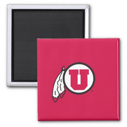 Utah U Circle and Feathers Magnet