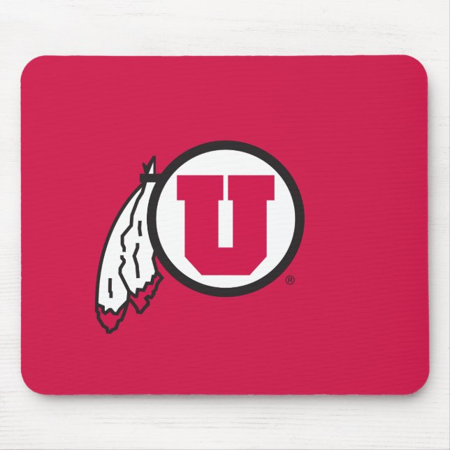 Utah U Circle and Feathers Mouse Pad (Front)