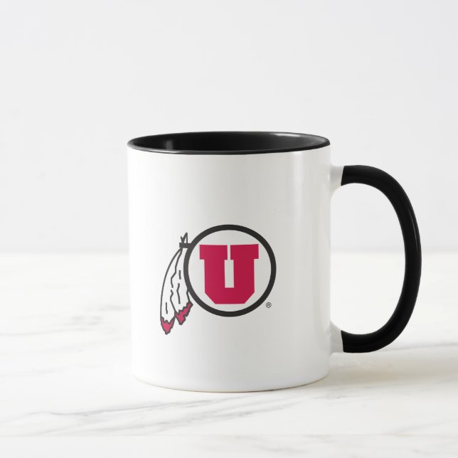 Utah U Circle and Feathers Mug (Right)