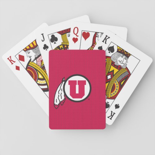 Utah U Circle and Feathers Poker Cards