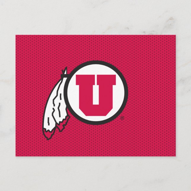 Utah U Circle and Feathers Postcard (Front)