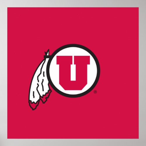 Utah U Circle and Feathers Poster