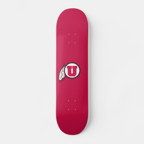 Utah U Circle and Feathers Skateboard Deck