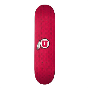 Utah U Circle and Feathers Skateboard Deck