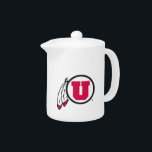 Utah U Circle and Feathers Teapot<br><div class="desc">Check out these official University of Utah designs! All of the Ute merchandise on Zazzle.com is customizable with your name, sport, club, or class year. These products make perfect gifts for Utah students, alumni, friends, family, and fans. Show off your Utah pride by getting all of your custom merchandise and...</div>