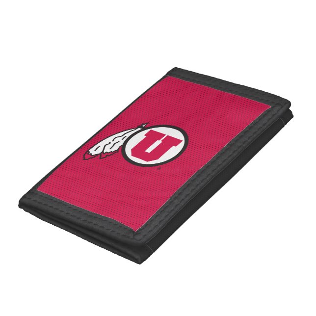 Utah U Circle and Feathers Trifold Wallet (Bottom)