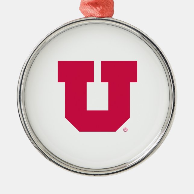 Utah U Metal Ornament (Front)