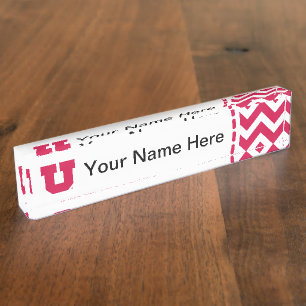 Utah U Name Plate