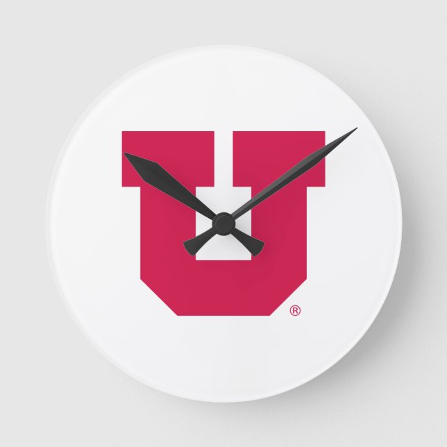 Utah U Round Clock (Front)