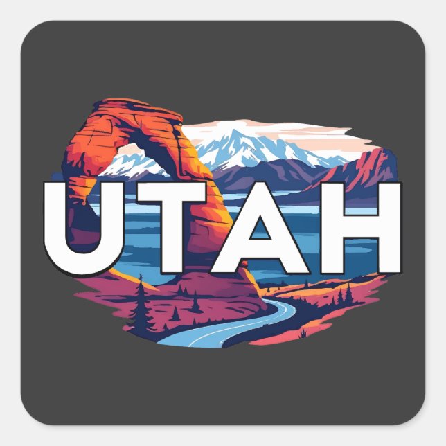 Utah United States of America Square Sticker (Front)