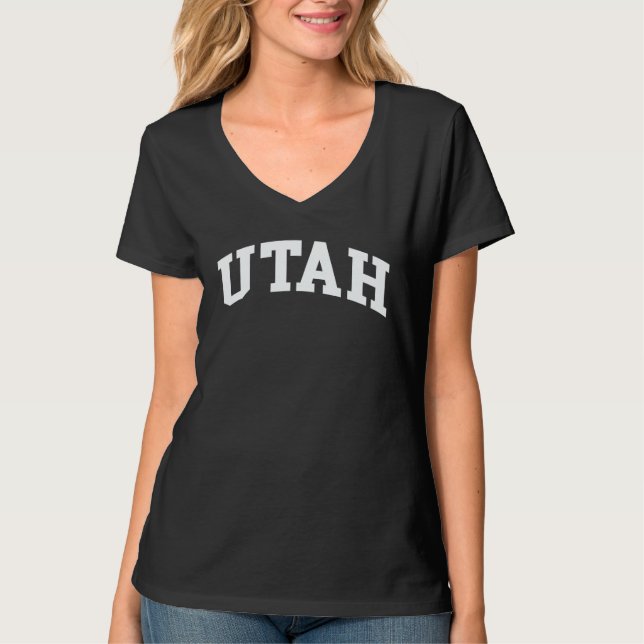 Utah US College Font Proud American USA T-Shirt (Front)