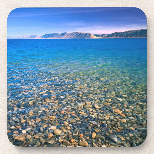UTAH. USA. Clear water of Bear Lake reveals Drink Coaster (Front)