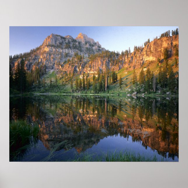 UTAH. USA. Mt. Magog reflected in White Pine Poster (Front)