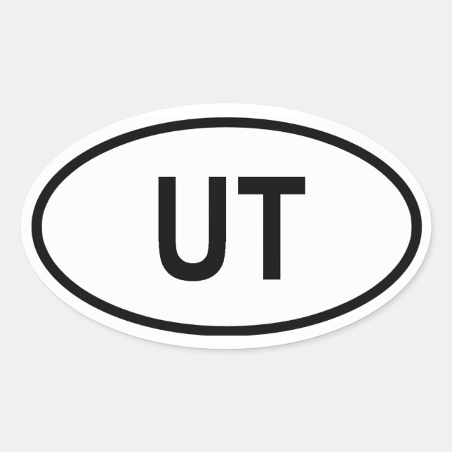 Utah "UT" Oval Sticker (Front)
