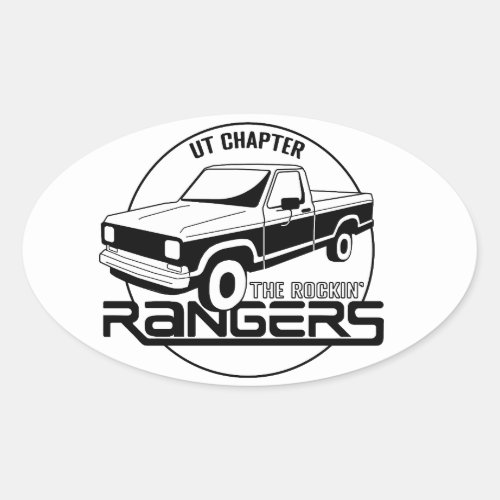 Utah UT _ Rockin Rangers Chapter Early Gen Oval Sticker