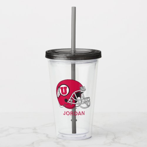 Utah Utes Helmet Acrylic Tumbler