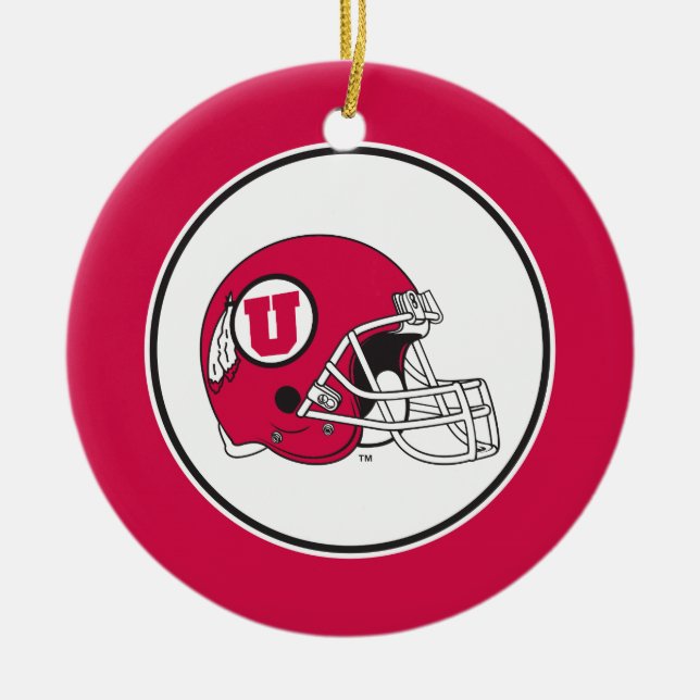 Utah Utes Helmet Ceramic Ornament (Front)