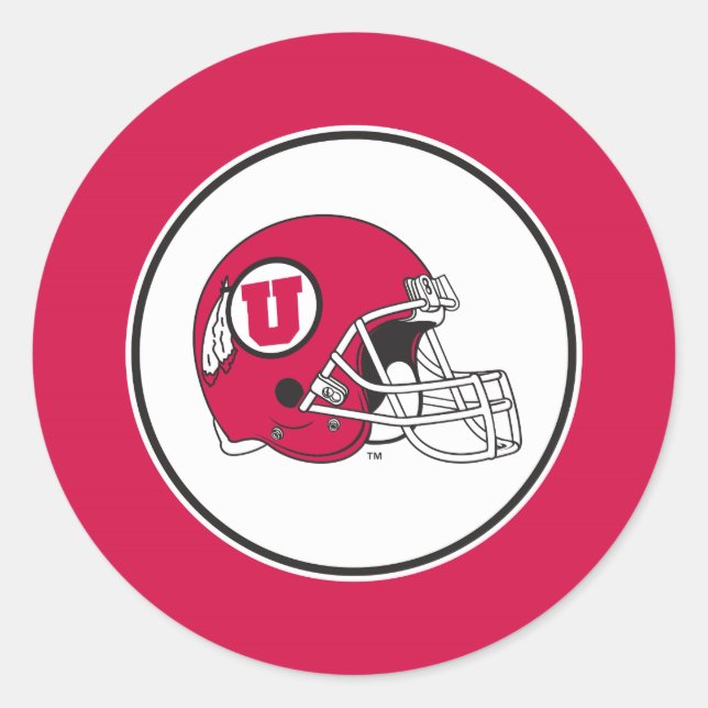 Utah Utes Helmet Classic Round Sticker (Front)