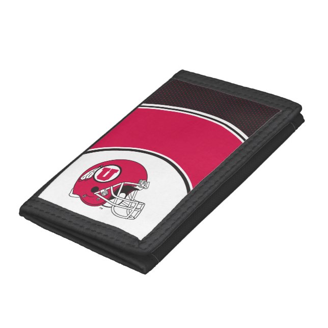Utah Utes Helmet Trifold Wallet (Bottom)