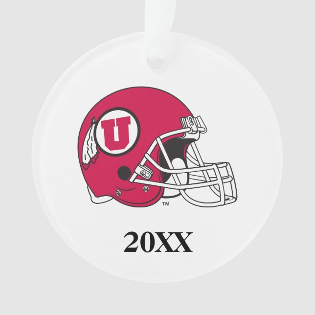 Utah Utes Helmet with Year Ornament (Front)