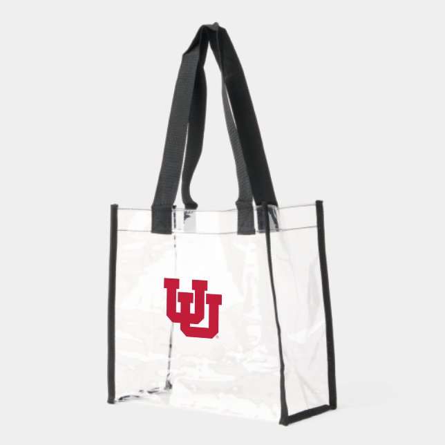 Utah Utes Interlocking Logo Clear Tote Bag (Left)