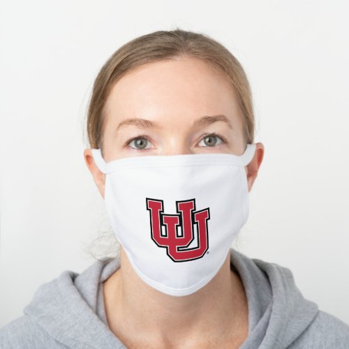 Utah Utes Interlocking Logo White Cotton Face Mask