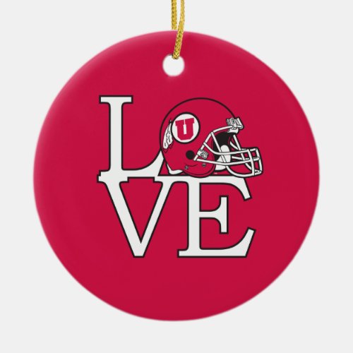 Utah Utes Love Ceramic Ornament