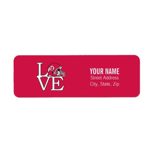 Utah Utes Love Label