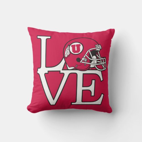 Utah Utes Love Throw Pillow